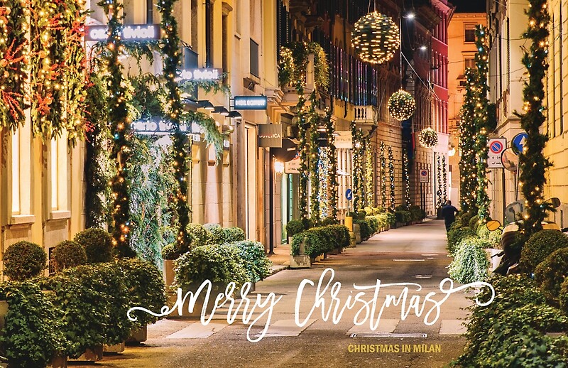 "Merry Christmas, Milan, Italy" by FinnBear | Redbubble