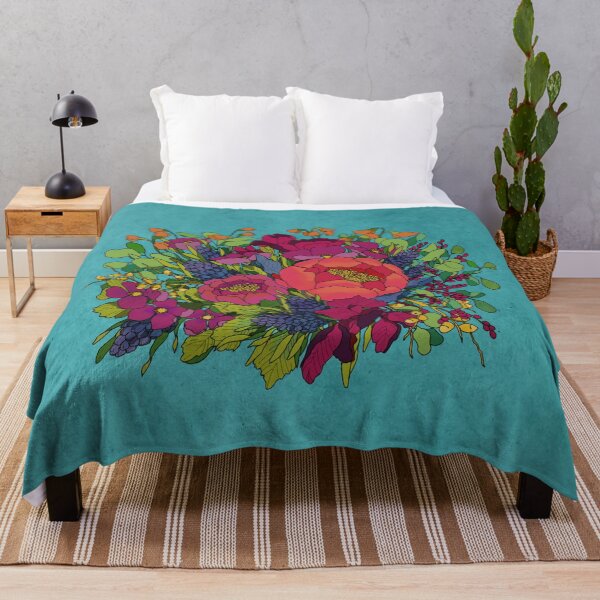 Item preview, Wildflowers Bouquet in Teal Background designed and sold by anandaung.