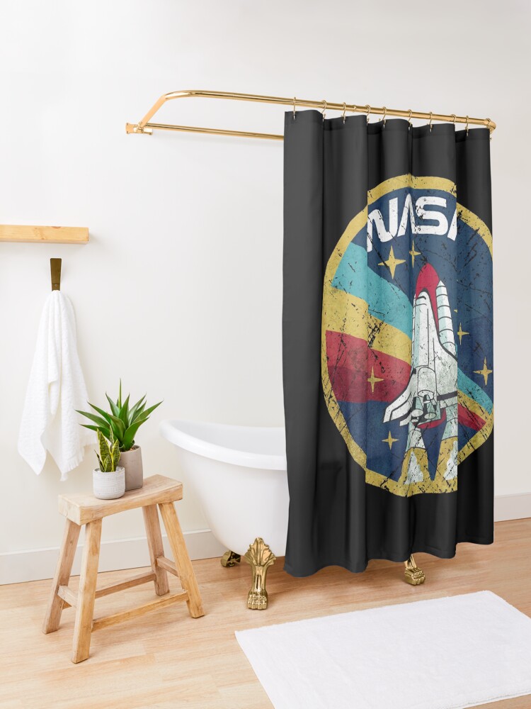 Alternate view of Nasa Vintage Colors V01 Shower Curtain