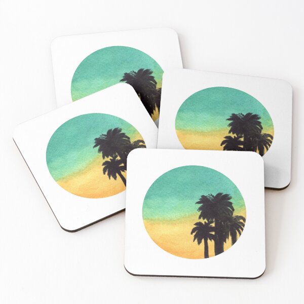 Item preview, Green and Gold Sunset - Round - Watercolour Painting designed and sold by Pattokarts.
