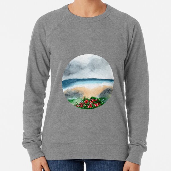 Somewhere between Ebb and Flow - Round - Watercolour Painting Lightweight Sweatshirt