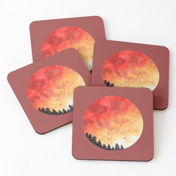 Item preview, Bloodmoon Forest - Round - Watercolour Painting designed and sold by Pattokarts.