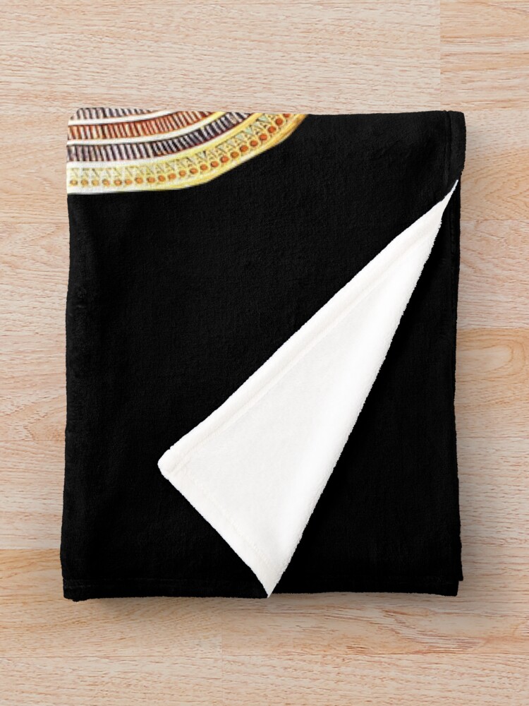Alternate view of EGYPT. Egyptian. King Tut. Tutankhamun. Tutenkhamen. Tutenkhamon. Pharaoh, 18th dynasty, on Black. Throw Blanket