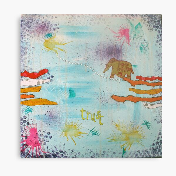 "Trust" mixed media artwork Metal Print