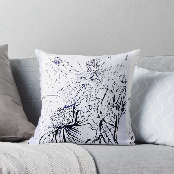 Item preview, Australian Waratah flowers in sumi ink designed and sold by Liz HL Art Shop.