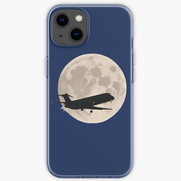 Moon and airplane iPhone Soft Case