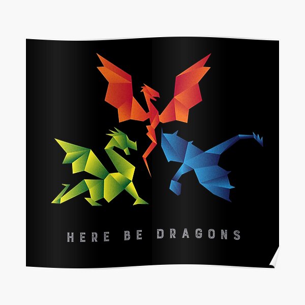 SCP-1762 Where The Dragons Went Origami Style Dragons Poster