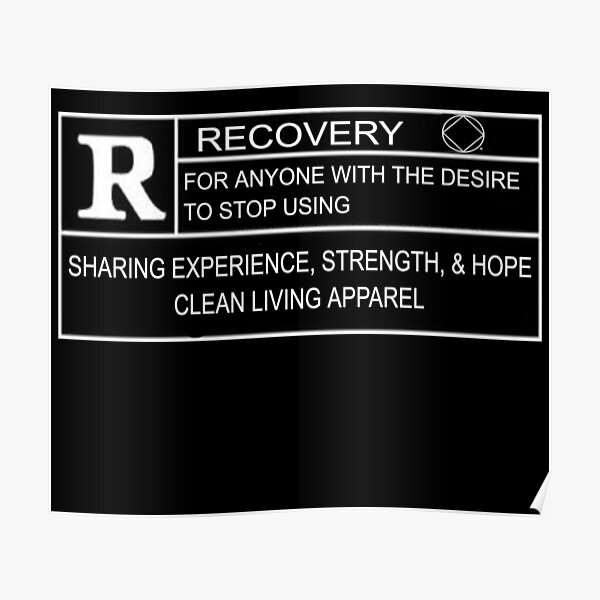 Rated R For Recovery Narcotics Anonymous Gifts NA AA Poster