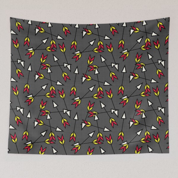Item preview, Scattered Arrows on Grey Linen designed and sold by The Wellington Boot.