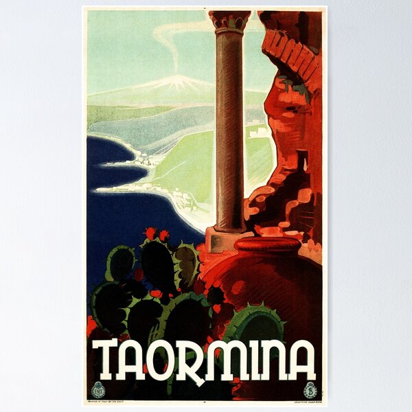 Item preview, ITALY TAORMINA Theatro Antico Ruins Vintage Italian Travel designed and sold by retroposters.