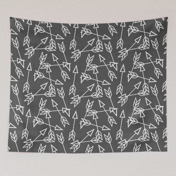 Item preview, Scattered Arrows Outline on Grey designed and sold by The Wellington Boot.