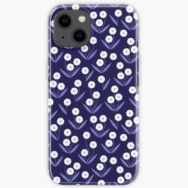 Baby's Breath, Navy | In Bloom | Elizabeth Attwood iPhone Soft Case