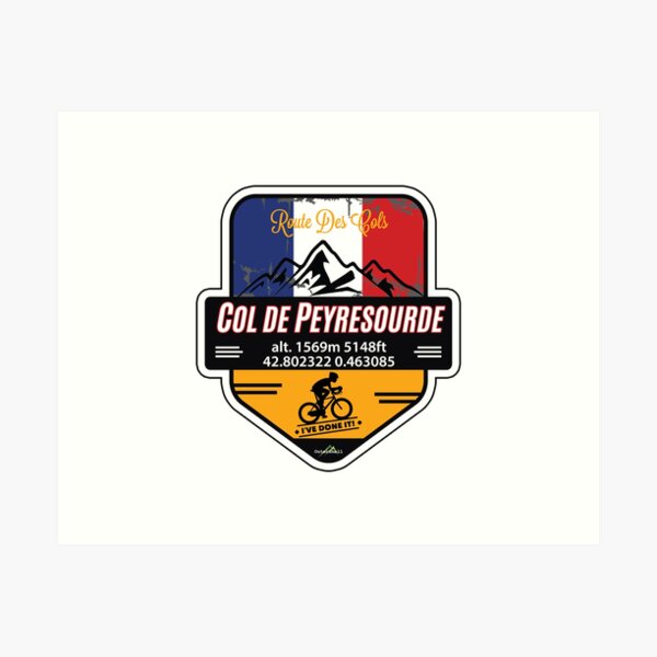 Item preview, Col de Peyresourde Cycle T-Shirt & Sticker - Route des Cols Pyrénées - Ive Done It! designed and sold by OuterShellUK.