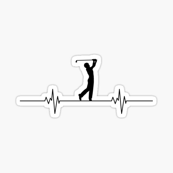 Golfing Heartbeat Sticker