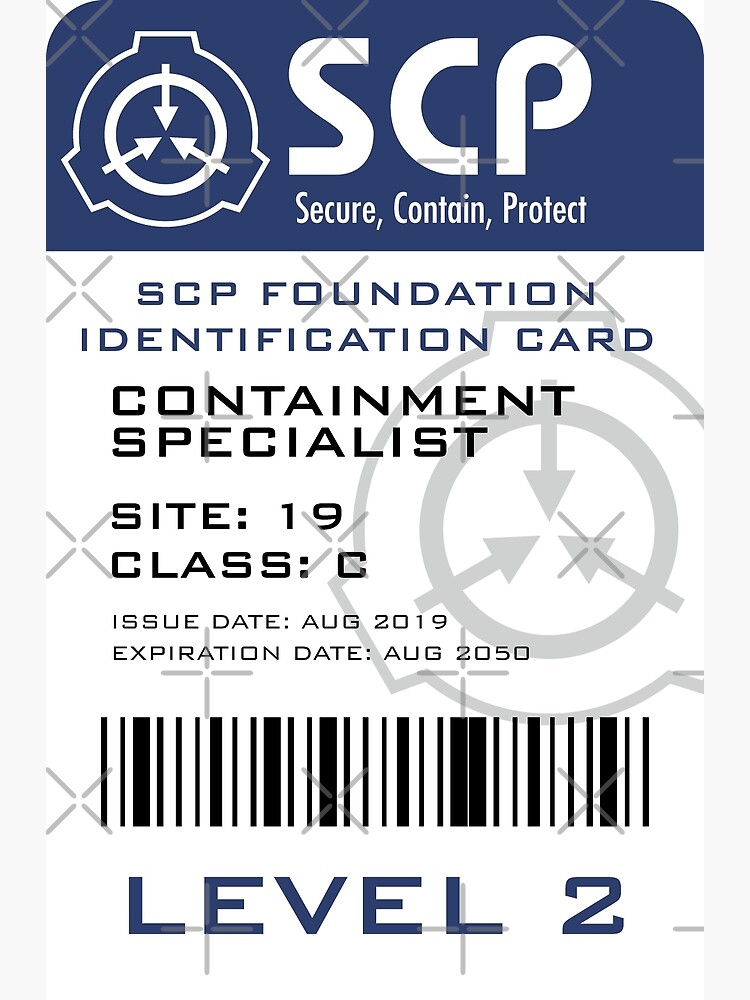 SCP Foundation Departmental ID Card / Badge Customized With 