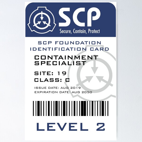 SCP Foundation Departmental ID Card / Badge Customized With 