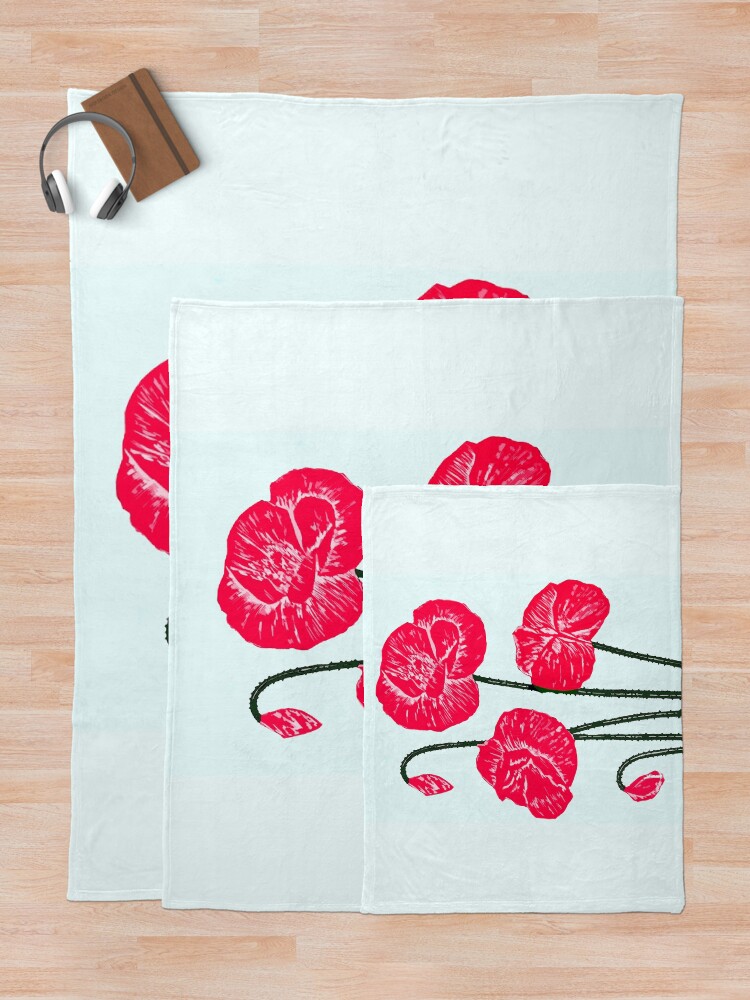 Alternate view of Poppies Throw Blanket