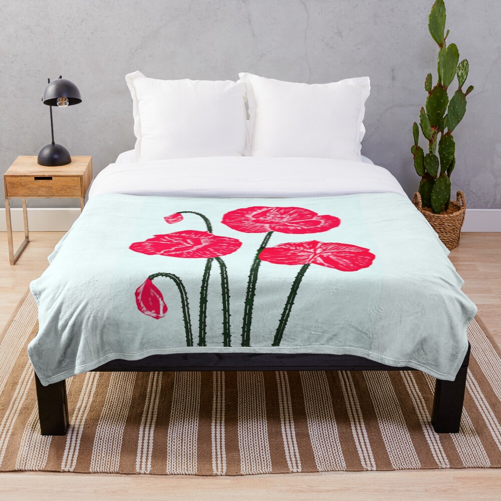 Poppies Throw Blanket