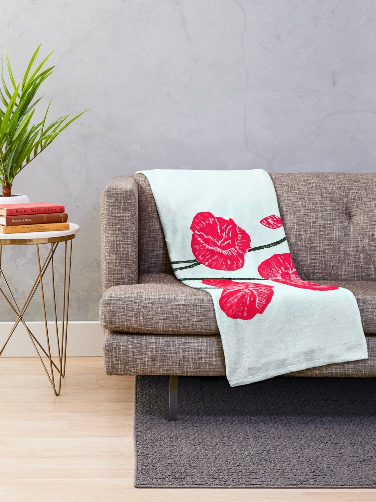 Alternate view of Poppies Throw Blanket