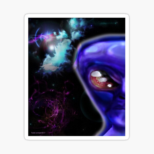 Blue Alien of the Zetas Sticker