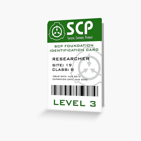 Badge de chercheur de la Fondation SCP Carte de vœux