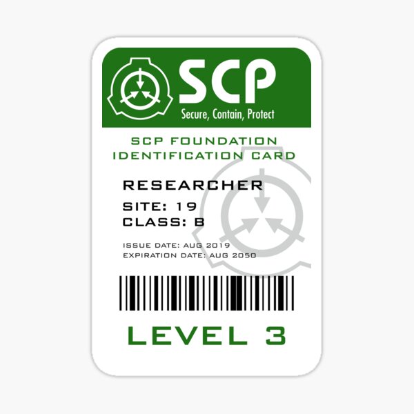 SCP Foundation Researcher Badge  Sticker