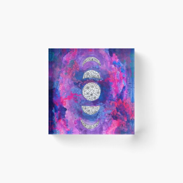 Item preview, Moon Phases with Floral Details over Watercolor Background designed and sold by Daydreamer Alley.