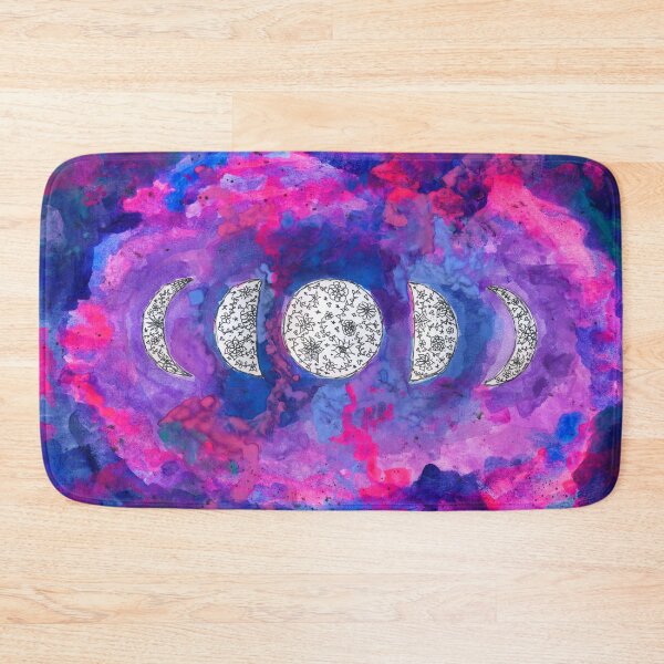 Item preview, Moon Phases with Floral Details over Watercolor Background designed and sold by Daydreamer Alley.