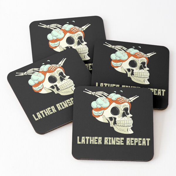 Item preview, Funny Lather Rinse Repeat Skull in the Shower designed and sold by mermaids001.