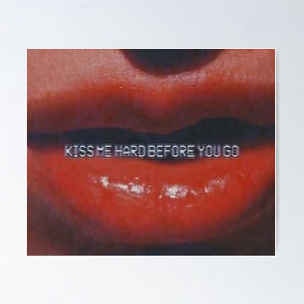 Kiss me slogan print with realistic 3d lip Vector Image