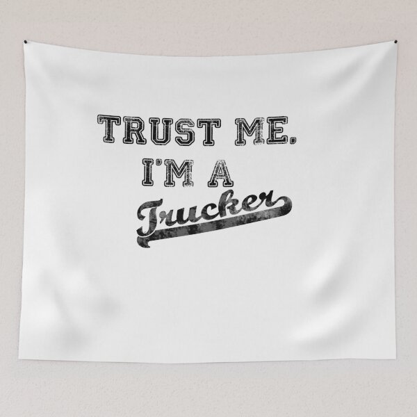 Item preview, Trust me I'm a trucker faded us college style print designed and sold by qlobba.