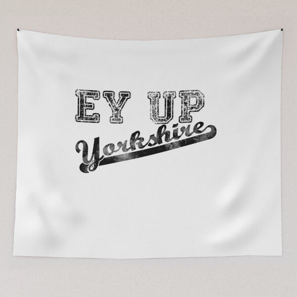 Item preview, Ey Up Yorkshire faded us college style print designed and sold by qlobba.