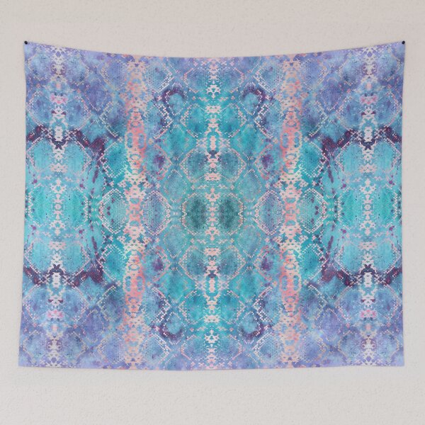 Artikelvorschau, Abstrakter Schlangenhaut-Entwurfs-Tierdruck - Aqua-Blau u. Lavendel-Purpur entworfen und verkauft von AndreaHelmArt.