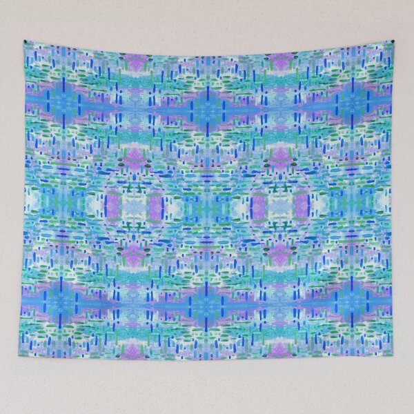 Item preview, Almost Gingham Check Watercolor Abstract Pattern - Blue & Lilac designed and sold by AndreaHelmArt.