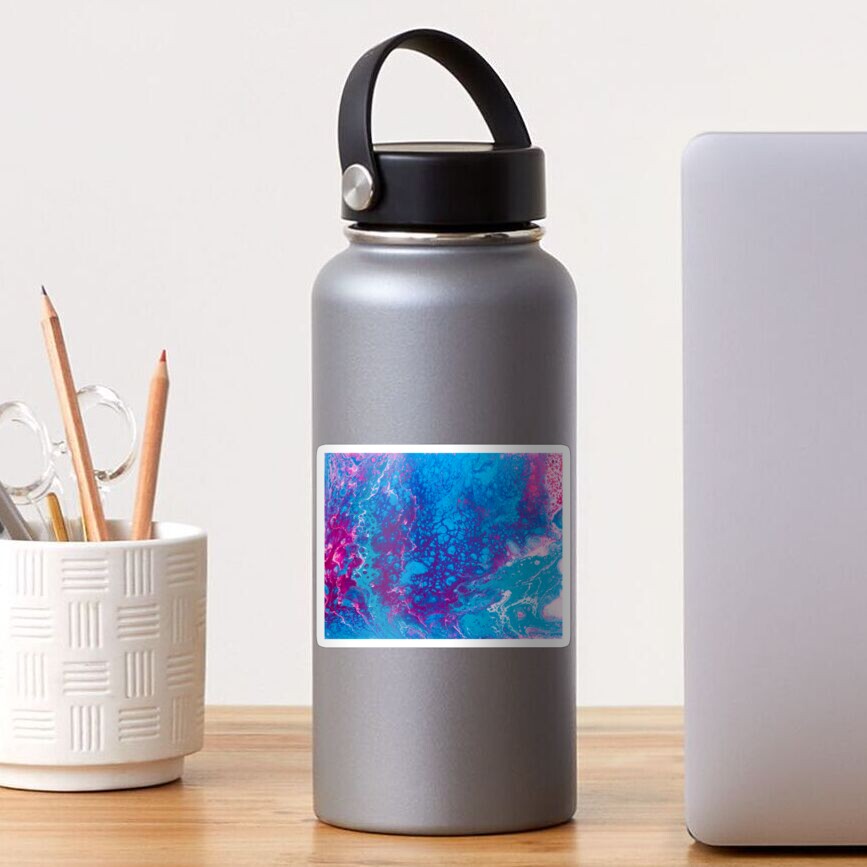 Smaller Reality - A Pink, Purple, Turquoise + Teal Abstract Sticker