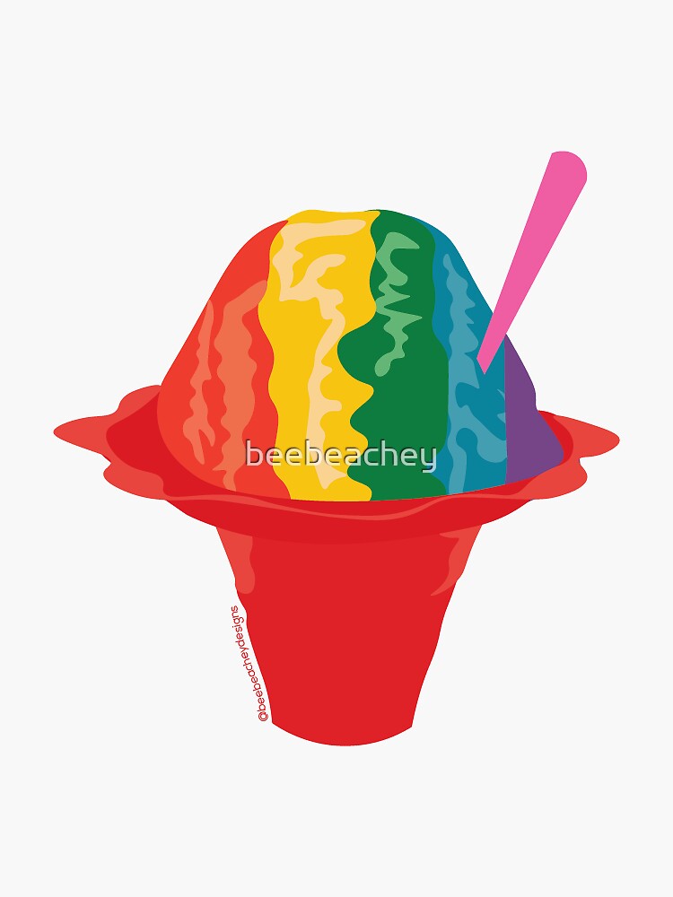 "Hawaiian Shave Ice Sticker" Sticker by beebeachey  Redbubble