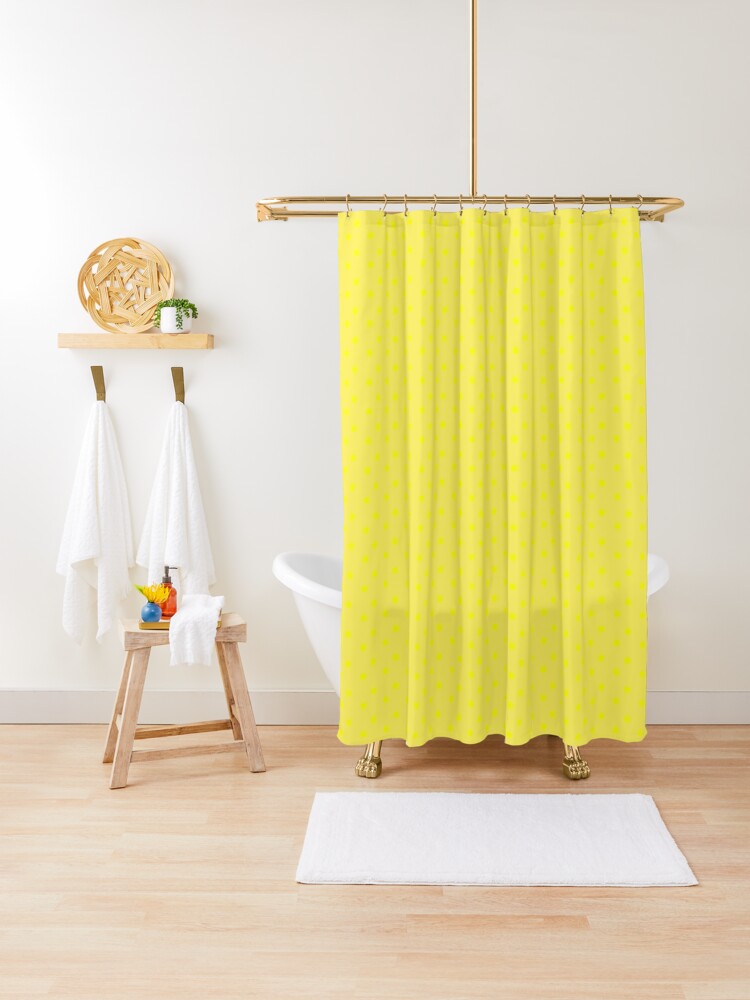 Yellow Polka Dots Rupydetequila Minimamist Pattern Shower