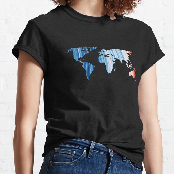 Item preview, World Map - Climate Change & Global Warming Temperature Stripes designed and sold by brizodesign.