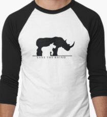 Save The Rhino (White Background) Men's Baseball ¾ T-Shirt