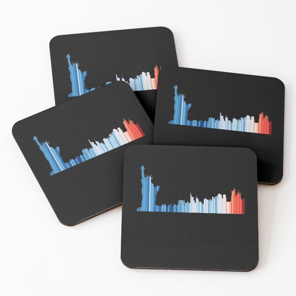 Item preview, New York City Skyline - Climate Change & Global Warming Temperature Stripes designed and sold by brizodesign.