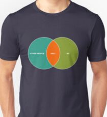 Hell is Other People - Venn Diagram Unisex T-Shirt