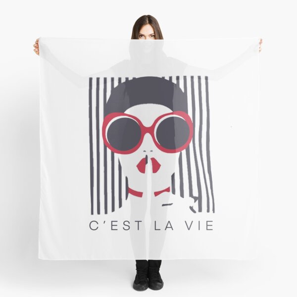 Womens C'est La Vie French Saying Such is Life Scarf