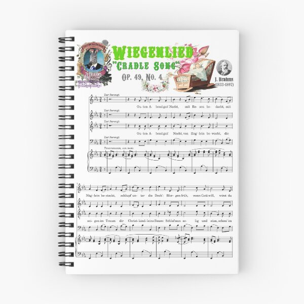 Item preview, Brahms Music Sheet Wiegenlied "Cradle Song" Lullaby Baby Shower Zebra designed and sold by AnimalComposers.