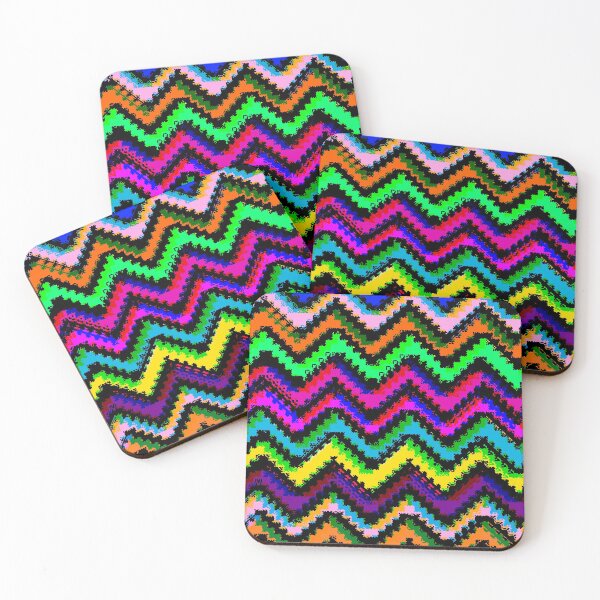 Item preview, Abstract Wavy Neon Colorful Line Pattern, Psychodelic Pixel Glitch,  designed and sold by kristiART.