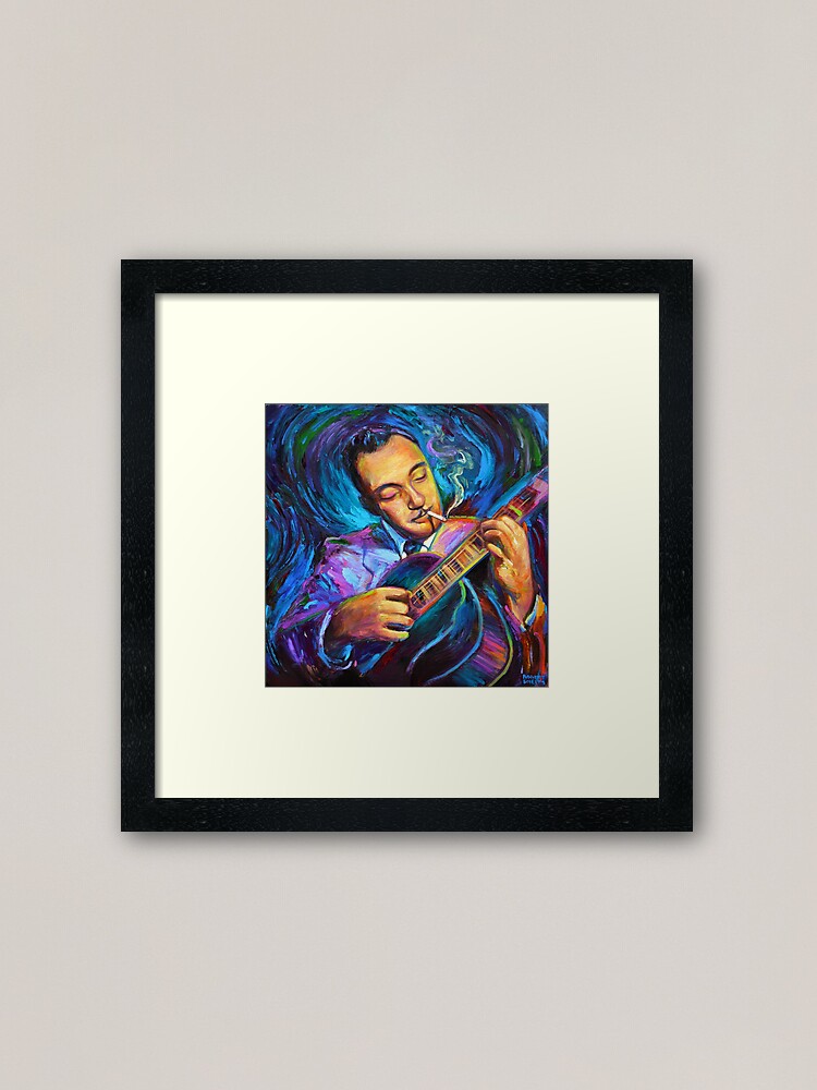 Alternate view of Django Reinhardt Gypsy Jazz Guitarist by Robert Phelps Framed Art Print
