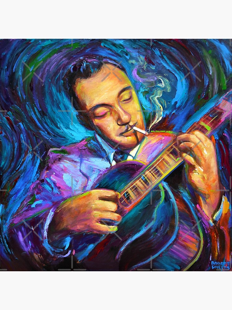 Django Reinhardt Gypsy Jazz Guitarist by Robert Phelps by RobertPhelpsArt