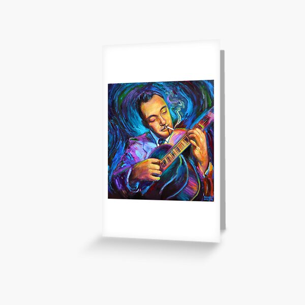 Django Reinhardt Gypsy Jazz Guitarist by Robert Phelps Greeting Card