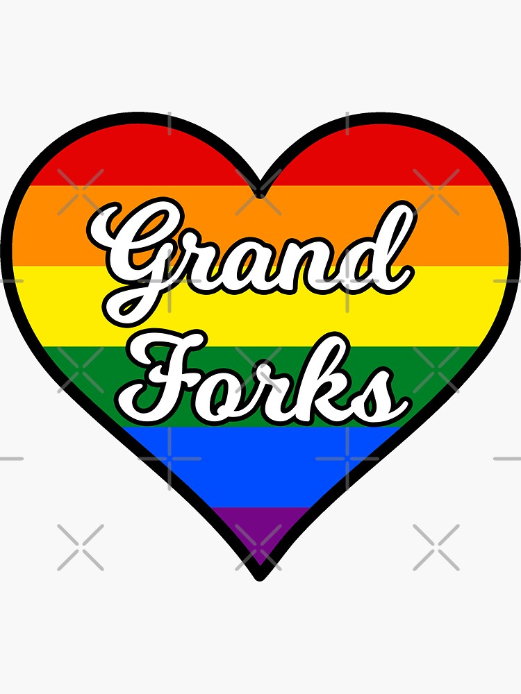 "Grand Forks North Dakota Gay Pride Heart" Sticker for Sale by fearcity