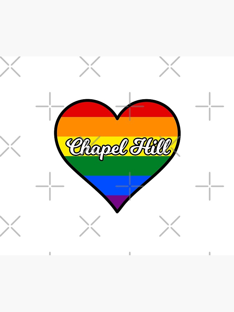"Chapel Hill North Carolina Gay Pride Heart" Shower Curtain for Sale by