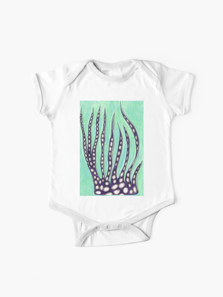 Body Para Bebe Dibujo Recortado Del Erizo De Mar Purpura Jade Verde Jade Coral Do Mar De Michelebuttons Redbubble